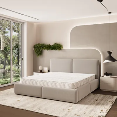 Produktbild von Masseno Polsterbett FELURO 180x200 cm, Polsterbett mit Bettkästen -Beige, SORO 21
