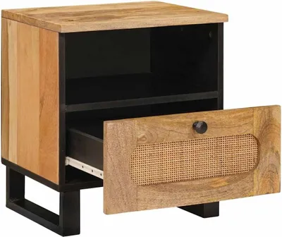 Immagine prodotto di vidaXL Comodino naturale 40 x 33 x 46 cm in legno massiccio di mango