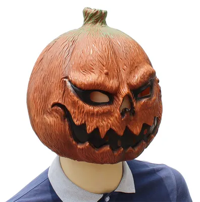 Zdjęcie produktu dla Maska lateksowa w kształcie dyni, idealna na Halloween i imprezy