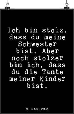 Produktbild von Mr. & Mrs. Panda Bild Ich bin stolz, dass... DIN A4 - Schwarz - Geschenk, drucke, Sprüche, Tante Spruch, Plakat, Wanddekoration, Neffe Geburt, Wandbild, schöner, wanddeko