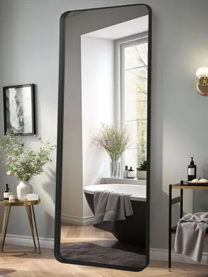 Produktbild von Spiegel Ganzkörperspiegel 52 x 161 cm Wandspiegel Groß Bodenspiegel für Schlafzimmer Wohnzimmer Flur Eingang Schwarzer
