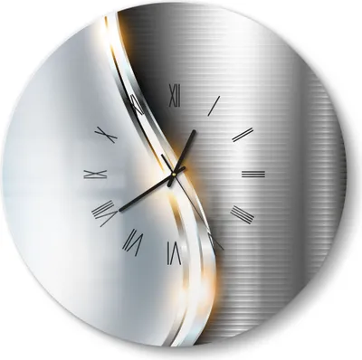 Produktbild von DEQORI Glasuhr Ø50 cm Römisch 'Elegantes Vektordesign' Wanduhr Glas Uhr Design leise