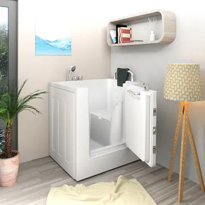Produktbild von Senioren Sitzbadewanne Sitzwanne Badewanne mit Tür S02-C-R 100x78 cm
