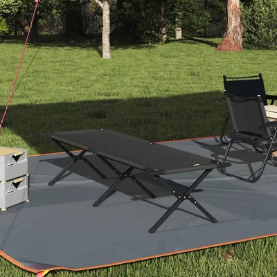 Produktbild von Desgin Klapp-Sonnenbett mit Tragetasche Schwarz 600D Oxford-Gewebe - Campingbetten & -liegen 42003175
