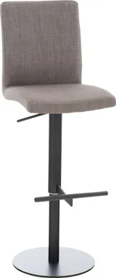 Produktbild von CLP Barhocker Cadiz mit Stoffbezug drehbar und höhenverstellbar bis 240 kg grau Gestell Farbe schwarz