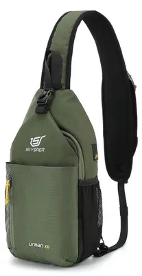 Image de Sac bandoulière crossbody - Léger - Bandoulière réglable - Noir - Sac à bandoulière pour sport et voyage