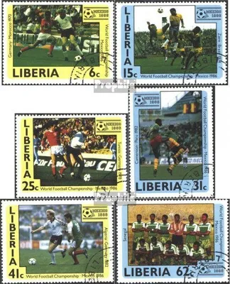 Produktbild von Briefmarken Liberia 1985 Mi 1329-1334 (kompl.Ausg.) gestempelt Fußball-WM 86, Mexiko