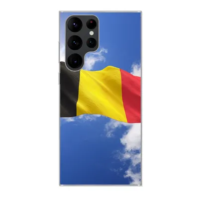 Produktbild von MuchoWow® Handyhülle Schutzhülle Hülle für Samsung Galaxy S22 Ultra Die Flagge Belgiens weht am Himmel Silikon Softcase Handy Hülle - Abbildung