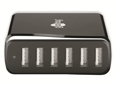 Obrázek produktu pro Goobay 44565 Inteligentní víceportová nabíječka USB, černá, 1,2 m - 8 A Nabíjí až 6 zařízení současně