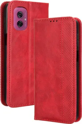 Produktbild von Motorola Moto G55 Hülle - Coverup Vintage Style Klapphülle - Rot