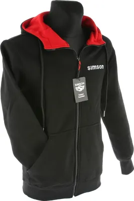 Produktbild von Zipp-Jacke "SIMSON" - Schwarz/Rot, Größe: XL