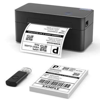 4x6 USB Thermodrucker, Etikettendrucker, 203 dpi, schwarz