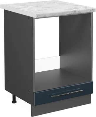 Produktbild von Herdumbauschrank Vicco Fame-Line Dunkelblau Hochglanz 60 cm , AP Marmor, Model 48820