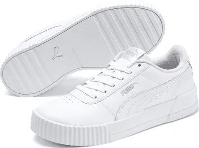 Produktbild von PUMA Carina Leder Sneaker Damen puma white/puma white/puma silver 42.5