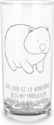 Produktbild von Mr. & Mrs. Panda Glas Wombat 200 ml - Transparent - Geschenk, Australien, Geschenkglas, Tumbler, Motivation, Das Leben Ist schön, Lustige Sprüche, Longdrinkglas, Spruch