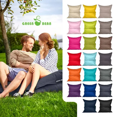 Produktbild von Green Bean Sitzsack 140x180cm XXL für Kinder & Erwachsene, Stahlgrau, Square, EPS Perlen, Polyester & PVC, Bezug abnehm- & waschbar, wetterfest