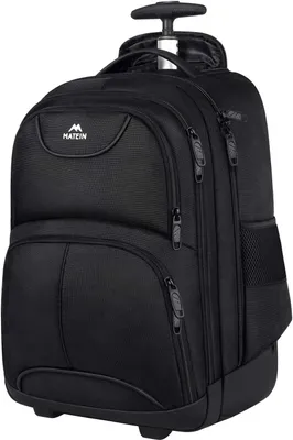 Immagine prodotto di Valigetta da viaggio, trolley con ruote, per laptop da 17 pollici, colore nero, ideale per viaggi di lavoro