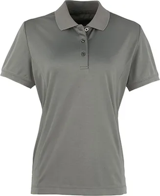 Produktbild von Premier Workwear PR616 | Damen Coolchecker Piqué Polo / ® - Farbe: Dark Grey (ca. Pantone 431) - Größe: S