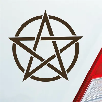 Produktbild von Auto Aufkleber Pentagram Druidenfuß Gothic Hexe Stern Satan 10x10 cm Braun Sticker Heckscheibenaufkleber