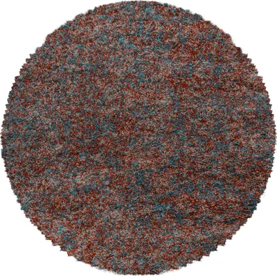 Produktbild von Teppich Wohnzimmer Hochflor Terrakotta 200x200 Rund Meliertes Design