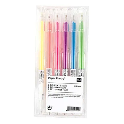 Produktbild von 6 Fluoreszierende Gel-Stifte - 0,8 mm