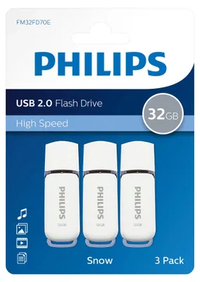 Produktbild von Philips USB-Stick 32 GB USB 2.0 Snow Edition Shadow Grey 3 Stück