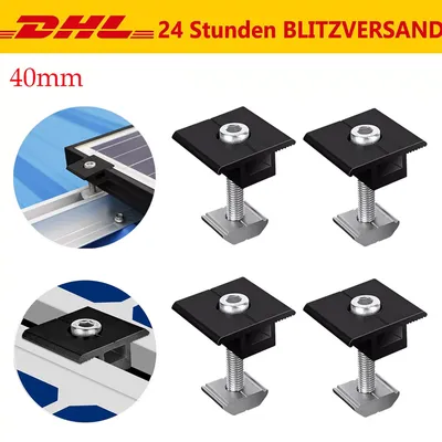 Produktbild von Photovoltaik Solar 40mm Mittelklemme PV Befestigung Solarmodul Halterung für 40 mm dicke Solarmodule