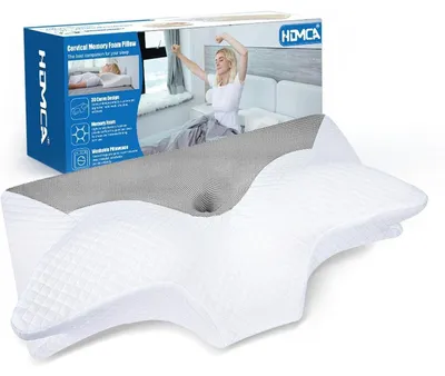 Obrázok produktu pre Ortopedický vankúš z pamäťovej peny, podporujúci krčnú páteľ. Ergonomický vankúš vhodný pre spanie na chrbte, boku a bruchu, sivý, 70 x 40 x 8,5/14 cm