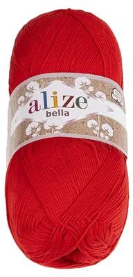 Produktbild von Alize Bella Baumwollgarn 100g/360m Rot – weich & atmungsaktiv