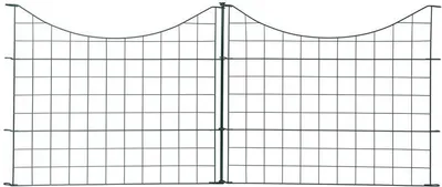 Produktbild von Teichzaun Unterbogen 11tlg Set Steckzaun Metall grün 5 Zaunelemente Gitterzaun