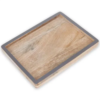 Produktbild von com-four® Tablett aus Mangoholz - Deko-Brett als Schlüsselschale