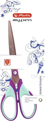 Zdjęcie produktu dla Herlitz my.pen, Dziecko, Proste cięcie, Pojedyńczy, Miętowy, Fioletowy, Stal nierdzewna, Tytan