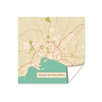 Produktbild von MuchoWow® Poster Mallorca - Stadtplan - Vintage - Karte 50x50 cm - Wohnzimmerdekoration