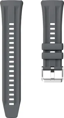 Produktbild von INF Gebogenes Silikonarmband für Huawei GT6 Pro mit Silberschnalle Grau