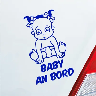 Produktbild von Auto Aufkleber Baby an Bord on Tour Süß 17x28 cm Dunkelblau Sticker Heckscheibenaufkleber