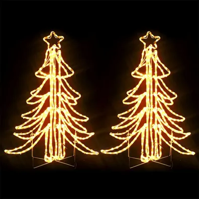 Zdjęcie produktu dla vidaXL Choinki LED 2 szt. Składana Ciepła biel 87x87x93 cm