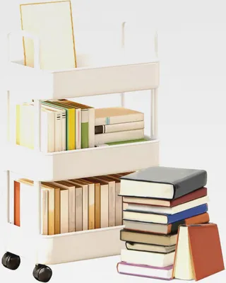 Produktbild von Rollwagen-Organizer, Rollwagen mit Rädern - Rollender Bücherwagen,3/4-stöckiger Mehrzweck-Aufbewahrungswagen auf Rädern, multifunktionale Aufbewahrungsregale für Küche, Badezimmer, Waschküche