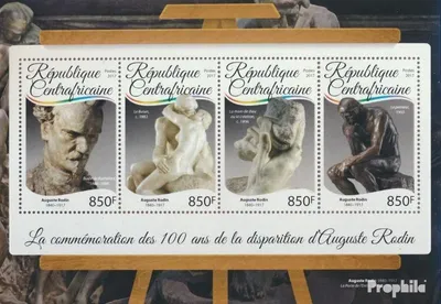 Produktbild von Briefmarken Zentralafrikanische Republik 2017 Mi 6900-6903 Kleinbogen (kompl. Ausgabe) postfrisch August Rodin