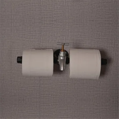 Productafbeelding van Retro industriële toiletrolhouder, buisvormig, wandmontage - #1