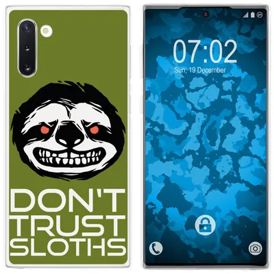 Produktbild von PhoneNatic Case kompatibel mit Samsung Galaxy Note 10 Silikon-Hülle Crazy Animals Faultier M3