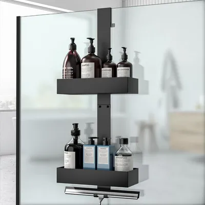 Immagine prodotto di Mensola doccia appesa - Senza forature - Acciaio inox - Portata fino a 7 kg - Per bagno e doccia