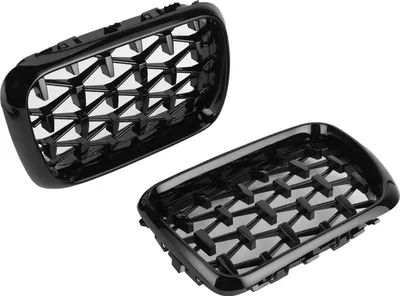 Image de Paire de grilles de pare-chocs avant, calandre 51138195151, adaptée à la série 3 E36 M3 1997-1999, noir brillant