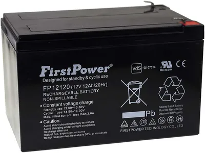 Image de Batterie gel-plomb FirstPower FP12120 12Ah 12V VdS