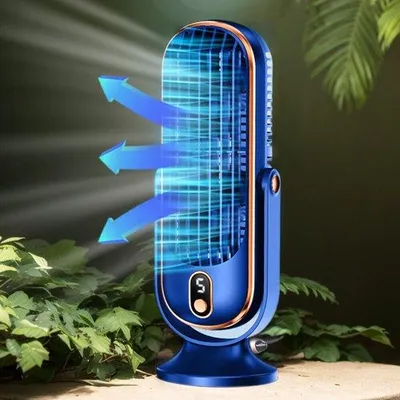 Image de Ventilateur USB compact, ventilateur de bureau portable, 5 vitesses, recharge par USB
