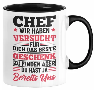 Produktbild von Chef Geschenk Lustig Tasse für Chef vom Team Wir Haben Versucht Das Beste Geschenk Zu Finden (Schwarz)