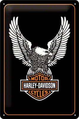 Obrázok produktu pre Nostalgic-Art - Plechový tanier Harley-Davidson Eagle logo 20 x 30 cm - na-22136