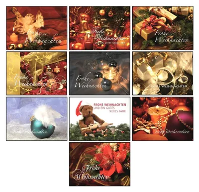 Produktbild von Ansichtskarten Weihnachten, 200 Stück, Weihnachtspostkarten Postkarten Grußkarten Weihnachtskarten