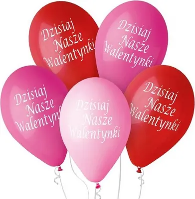 Zdjęcie produktu dla Balony "Dziś nasze Walentynki" 12 cali, 5 szt.