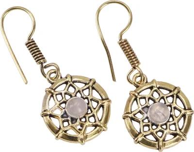 Produktbild von Tribalohrringe aus Messing, Ethnoohrringe - Rosenquarz/gold, Gold-Farben, Ohrringe + Ohrstecker Modeschmuck