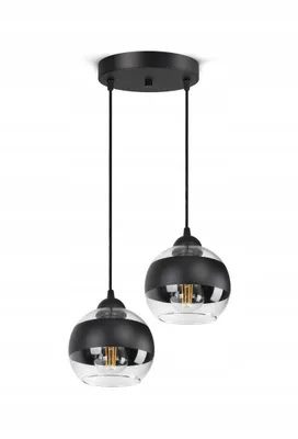 Zdjęcie produktu dla Lampa Wisząca Sufitowa Żyrandol Czarna Szklane Kule Black Belt EZ2 LED E27